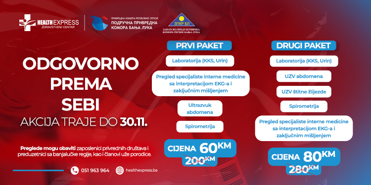 Paketi preventivnih pregleda po promotivnim cijenama do 30.11.
