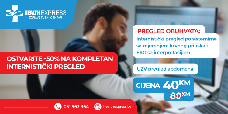 Ostvarite -50% na kompletan internistički pregled